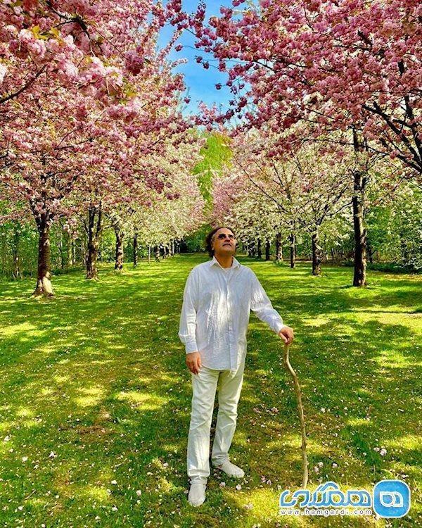 بازیگر روزگار جوانی در طبیعت بهاری عکس بازیگر روزگار جوانی در طبیعت بهاری